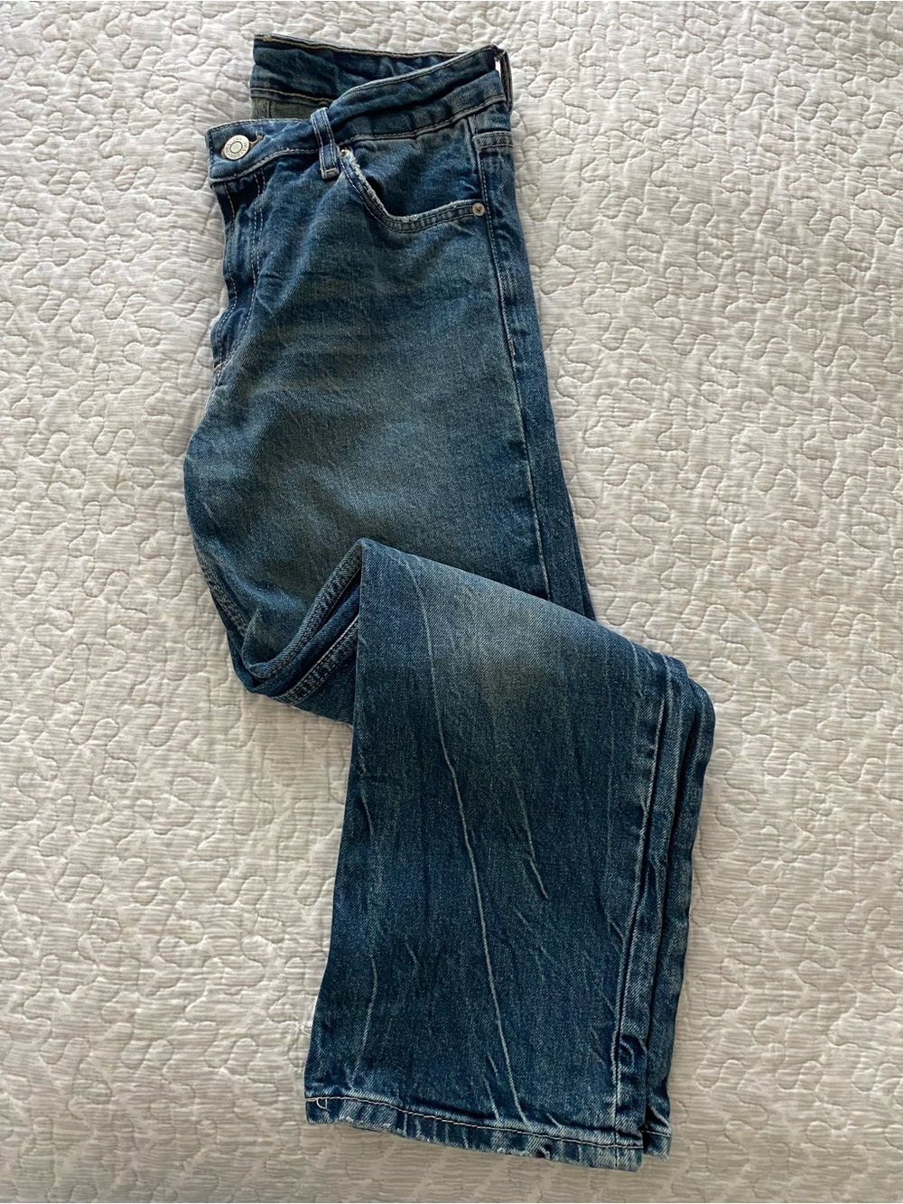 Zara Dark Blue Straight-Leg Jeans - Picture 5 of 8
